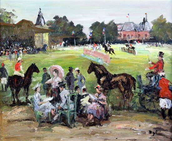§ Marcel Dyf (1899-1985) Le Concours Hippique, 18 x 22in.
